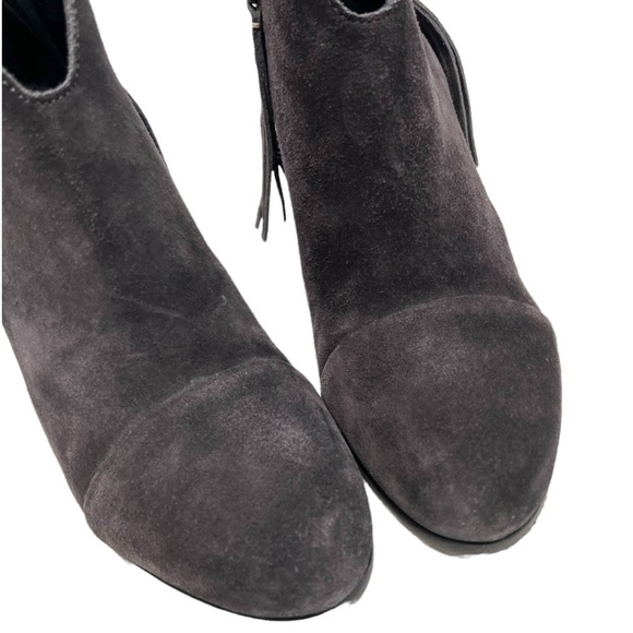 Rag & Bone Margot Gray Suede Tassel Heeled Booties - Picture 4 of 12